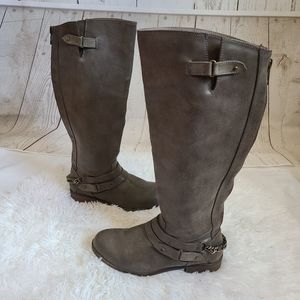 Madden Girl knee high boots gray riding boots 9.5